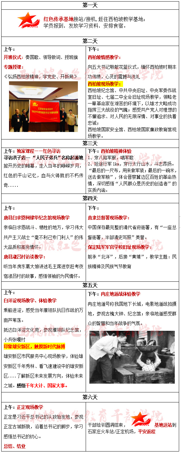 弘揚(yáng)西柏坡精神，學(xué)黨史、開新局6天方案